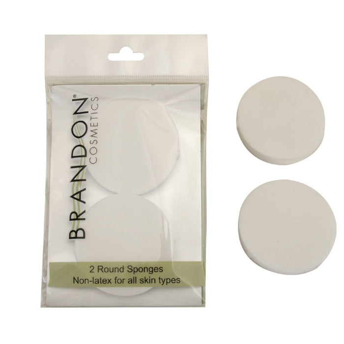 Brandon Cosmetics Non-Latex, Round Make-Up Sponges, 2/Bag (1410-2)