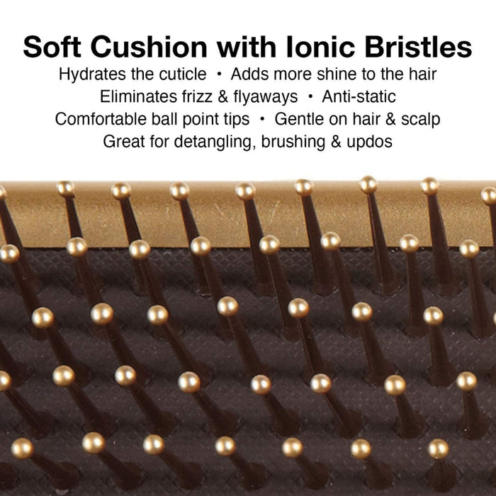 Paddle w/ soft cushion and ionic bristles