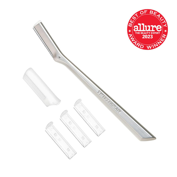 Tweezerman facial razor blade. Comes with razor cover and 3 replacement blades. Best of Beauty Award winner by Allure The Beauty Expert 2023