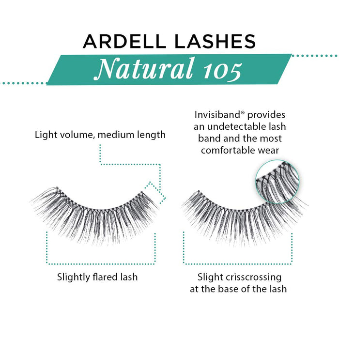 Ardell False Lashes - Natural #105 Black (6 pairs)