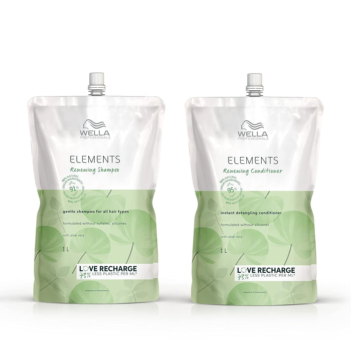 Wella Elements Renewing Shampoo + Conditioner Duo - 33.8oz. (Refill Bag)