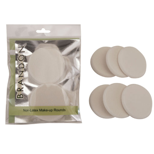 Brandon Cosmetics Slim, Round Make-Up Sponge, 6/Bag (9332-6)