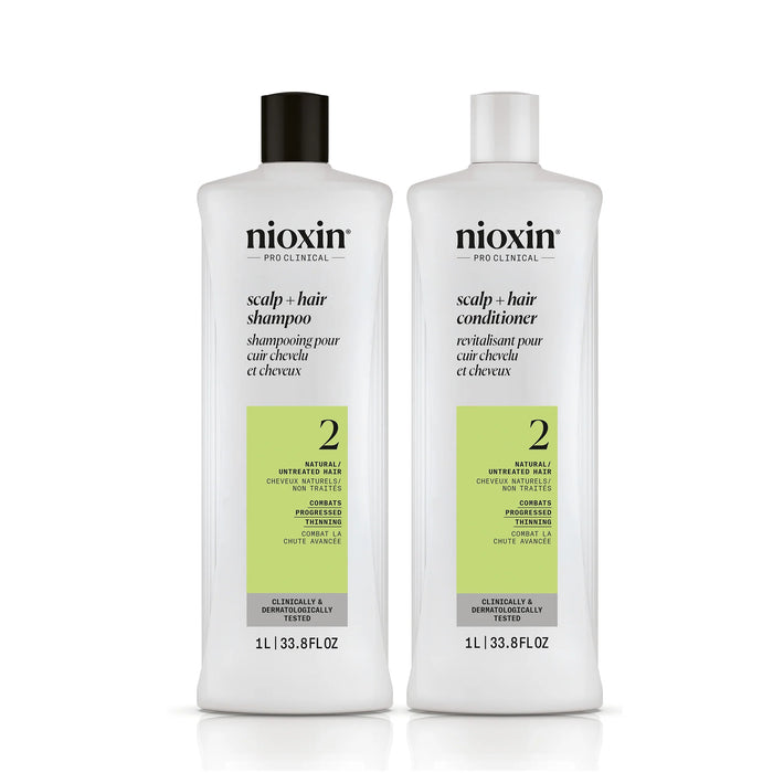 Nioxin System 2 Scalp + Hair Shampoo and Conditioner Duo - 33.8oz.